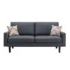 Gala Sofa, Smooth Dark Gray Linen Fabric, 2 Pillows, Black Solid Wood Frame-Benzara 2 Gala Sofa, Smooth Dark Gray Linen Fabric, 2 Pillows, Black Solid Wood Frame-Benzara -Olsberg shop 39820ec2e3504d80be0ba5b34b4ce09f