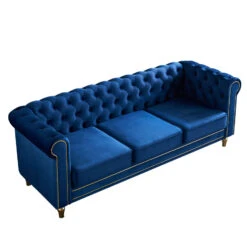 Chesterfield Velvet Sofa 84.65 Inch For Living Room BLUE Color 19 Chesterfield Velvet Sofa 84.65 Inch For Living Room BLUE Color -Olsberg shop 3a16dde5567e4430b2f57d6a1e261d29