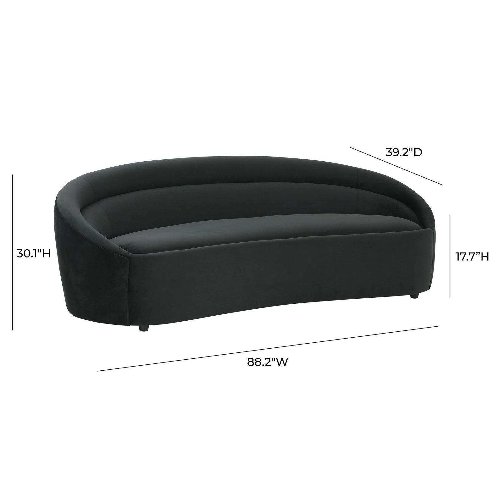 Ellison Black Velvet Sofa 8 Ellison Black Velvet Sofa - Image 6