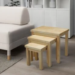 19, 16, 13 Inch Rectangular 3 Piece Nesting End Side Table Set, Rubberwood, Natural Brown- Benzara 19 19, 16, 13 Inch Rectangular 3 Piece Nesting End Side Table Set, Rubberwood, Natural Brown- Benzara -Olsberg shop 3e2480d0562742c7a84178c30bfad63a