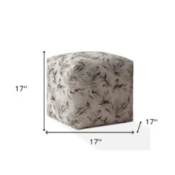 Homezia 17" Beige Flax Pouf Ottoman 9 Homezia 17" Beige Flax Pouf Ottoman -Olsberg shop 4044de48da144c33913bfb1d69529abe
