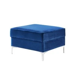 Homezia 30" Navy Blue Velvet And Silver Storage Ottoman 14 Homezia 30" Navy Blue Velvet And Silver Storage Ottoman -Olsberg shop 41b7b286c4724307b4a0ff0c87a51ffa
