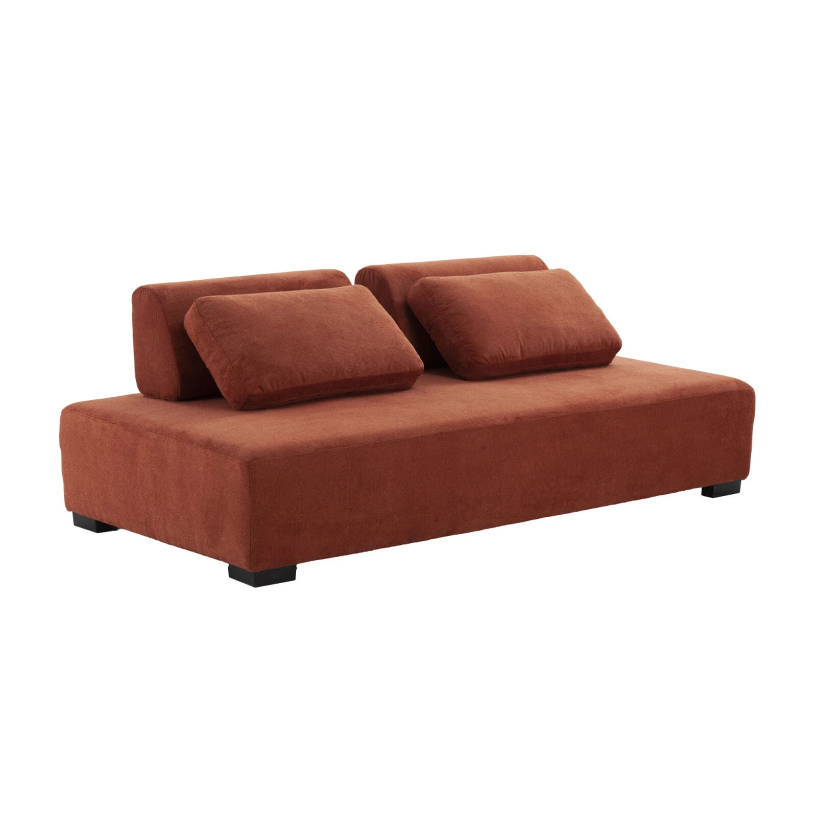 One-Piece Morden Sofa Counch 3-Seater Minimalist Sofa For Living Room Lounge Home Office Orange 4 One-Piece Morden Sofa Counch 3-Seater Minimalist Sofa For Living Room Lounge Home Office Orange - Image 2