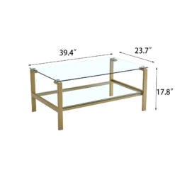 Clear Glass Coffee Table With Golden Leg - Stylish, Modern, And Spacious 9 Clear Glass Coffee Table With Golden Leg - Stylish, Modern, And Spacious -Olsberg shop 4236fa4e5a0e44afa4295aa876700716