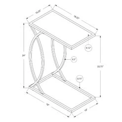 Monarch Specialties I 3188 Accent Table, C-shaped, End, Side, Snack, Living Room, Bedroom, Metal, Laminate, Mirror, Gold, Contemporary, Modern -Olsberg shop 42afa23b95d54159a50ac2ae3f005592