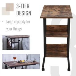 Industrial Style C-Shaped Mobile Sofa Bed Side Table Adjust Height 3-Tier Nightstand Home Cart W/ Casters Brake 12 Industrial Style C-Shaped Mobile Sofa Bed Side Table Adjust Height 3-Tier Nightstand Home Cart W/ Casters Brake -Olsberg shop 4899b279cb4847e283227013810f0176