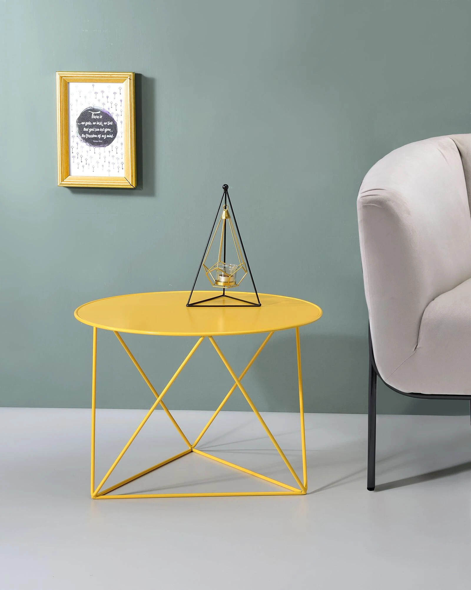 ACME Epidia Accent Table, Yellow Finish 4 ACME Epidia Accent Table, Yellow Finish - Image 2