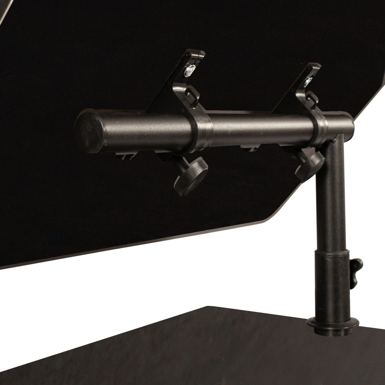 Height Adjustable Overbed End Table Wooden Nightstand With Swivel Top, Drawers, Wheels And Open Shelf, Black 7 Height Adjustable Overbed End Table Wooden Nightstand With Swivel Top, Drawers, Wheels And Open Shelf, Black - Image 5