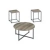 Wooden Table Set With Sturdy Metal Base, Set Of Three, Gray And Brown-Benzara 2 Wooden Table Set With Sturdy Metal Base, Set Of Three, Gray And Brown-Benzara -Olsberg shop 4daf25a13dfd4c7fab7730558b2cbcc7