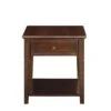 Homezia 24" Walnut Wood Rectangular End Table With Drawer And Shelf 1 Homezia 24" Walnut Wood Rectangular End Table With Drawer And Shelf -Olsberg shop 4eefdbce9f7a4c0380d5e1bb08ecbc8f