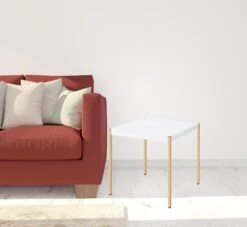 Homezia 24" Gold And White Manufactured Wood Square End Table 13 Homezia 24" Gold And White Manufactured Wood Square End Table -Olsberg shop 4f0ae688c5bf4f01aa66665e508836eb