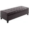 Large 51" Tufted Faux Leather Ottoman Storage Bench For Living Room, Entryway, Or Bedroom, Dark Brown 2 Large 51" Tufted Faux Leather Ottoman Storage Bench For Living Room, Entryway, Or Bedroom, Dark Brown -Olsberg shop 4f936c240a654ec389ef01fe58480db8