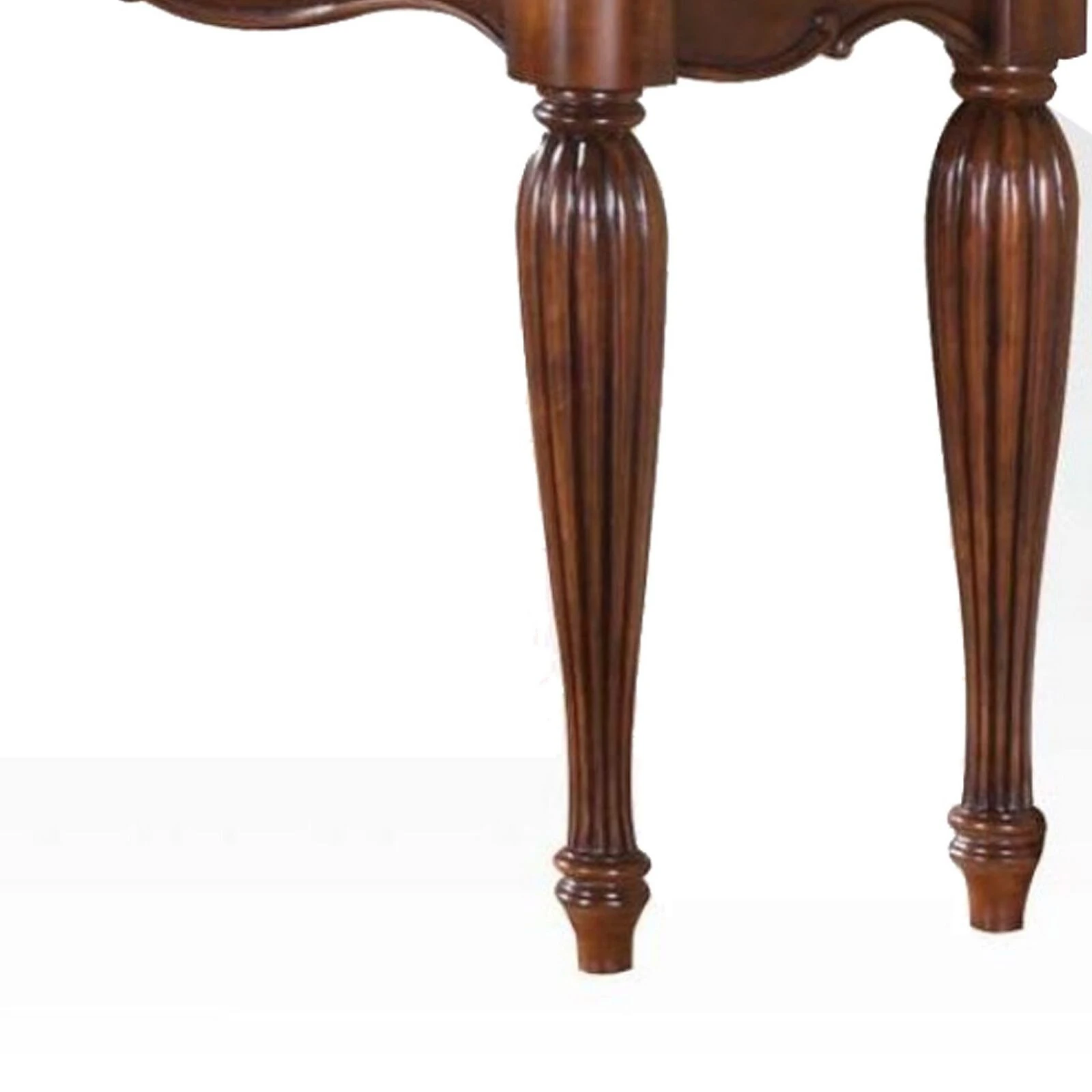 Wooden Sofa Table With Carved Details, Cherry Brown-Benzara 5 Wooden Sofa Table With Carved Details, Cherry Brown-Benzara - Image 3