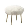 Faux Fur Upholstery Ottoman In White And Gold -Olsberg shop 5041f9842f3b47b58b3b2875501fd1f3