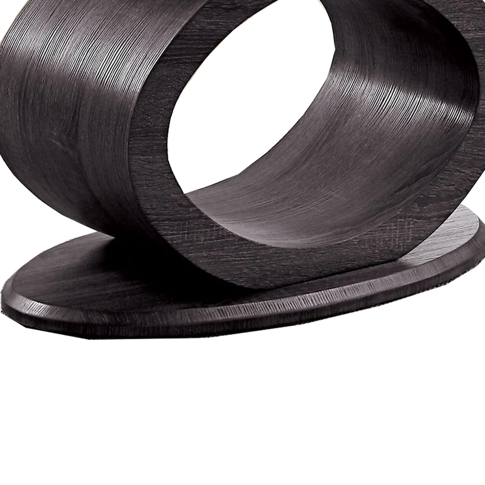 Tempered Glass Top Coffee Table With O Shape Wooden Shape Base, Gray-Benzara 4 Tempered Glass Top Coffee Table With O Shape Wooden Shape Base, Gray-Benzara - Image 2