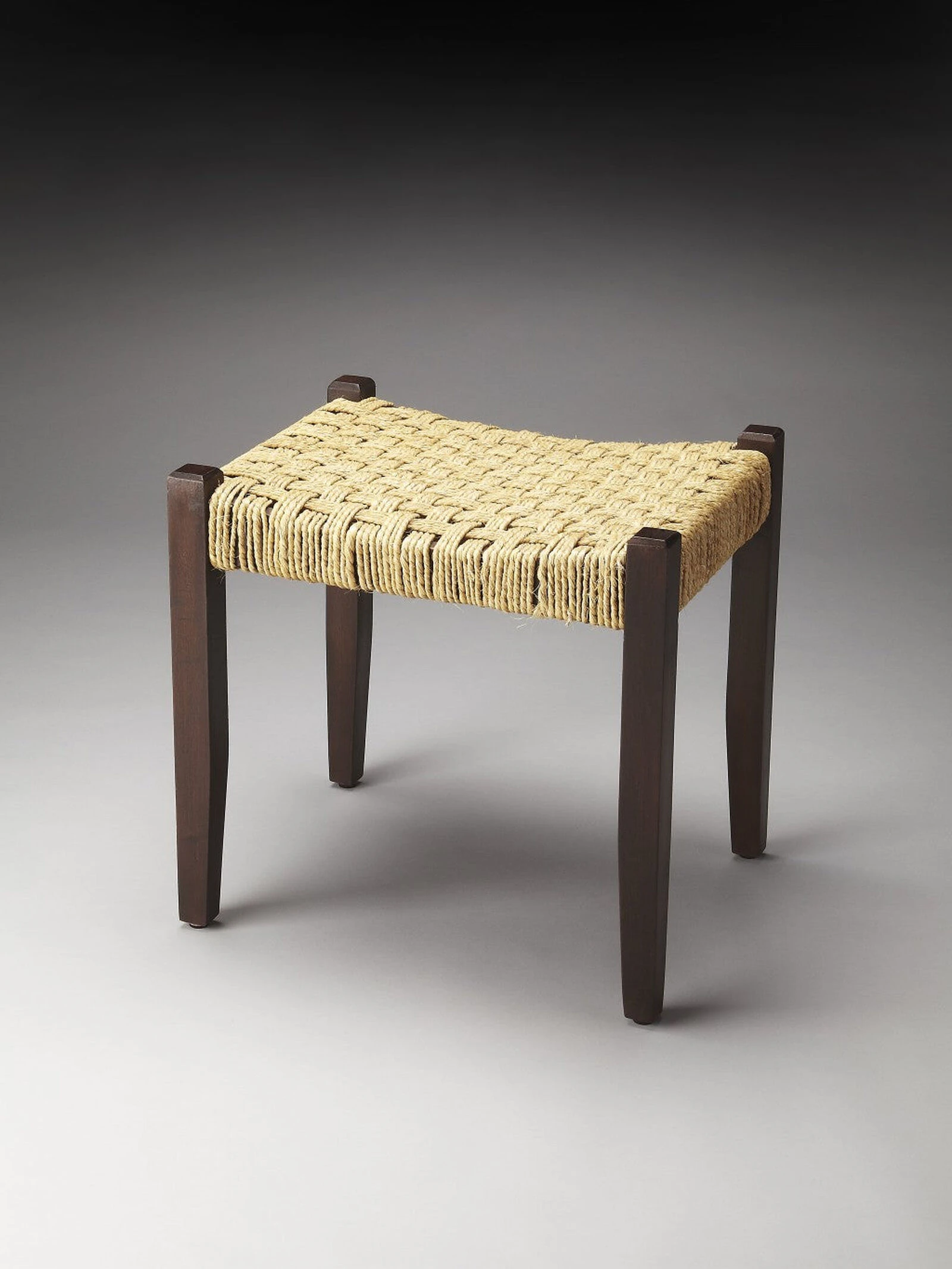 Homezia Solid Wood And Woven Jute Stool 4 Homezia Solid Wood And Woven Jute Stool - Image 2