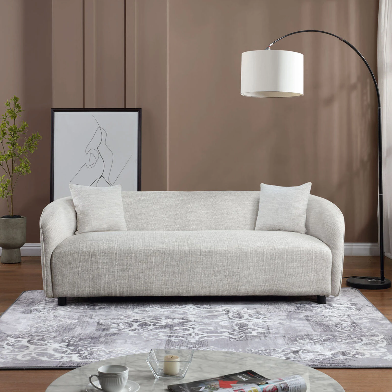 Modern Minimalist Sofa For Living Room Lounge Home Office, Color:Bishop Beige 8 Modern Minimalist Sofa For Living Room Lounge Home Office, Color:Bishop Beige - Image 6