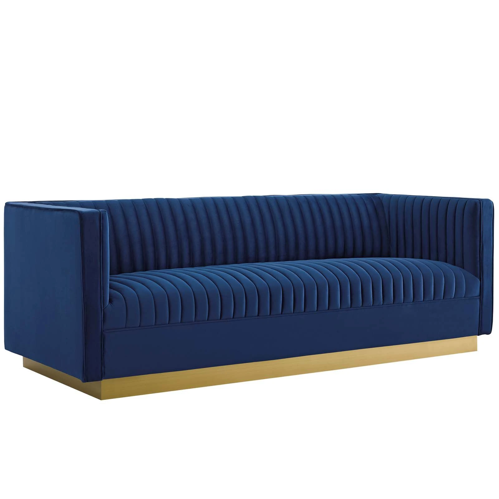 Sanguine Vertical Channel Tufted Performance Velvet Sofa 5 Sanguine Vertical Channel Tufted Performance Velvet Sofa - Image 3