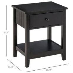 Modern Style Bedside End Table With Drawer And Storage Shelf For Bedroom, Or Living Room, Black 10 Modern Style Bedside End Table With Drawer And Storage Shelf For Bedroom, Or Living Room, Black -Olsberg shop 550ddd78317c48c6911f9f9d8d5d8958