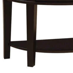Demilune Wooden Console Table With 2 Drawers, Brown-Benzara -Olsberg shop 558591afe49749ec9c7d79d402bf3ac6