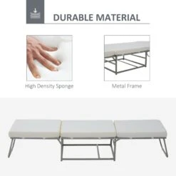 2 In 1 Sofa Bed, Convertible Guest Sleeper Bed With Thick Padded Sponge And Storage Box For Bedroom Living Room, Grey 12 2 In 1 Sofa Bed, Convertible Guest Sleeper Bed With Thick Padded Sponge And Storage Box For Bedroom Living Room, Grey -Olsberg shop 57540ac6bbbb4c3aa470595665321c74