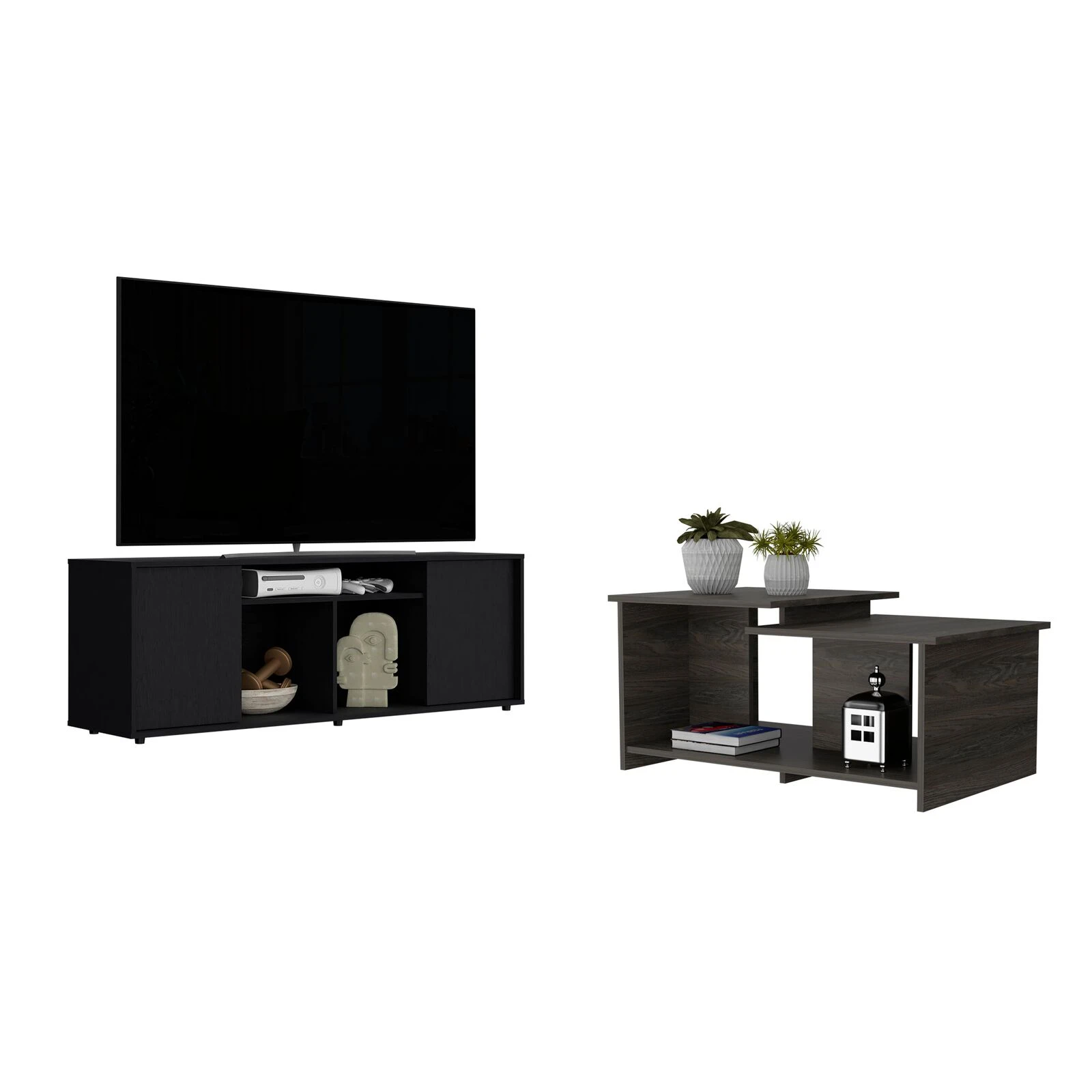 Danville 2 Piece Living Room Set, Black / Espresso 3 Danville 2 Piece Living Room Set, Black / Espresso
