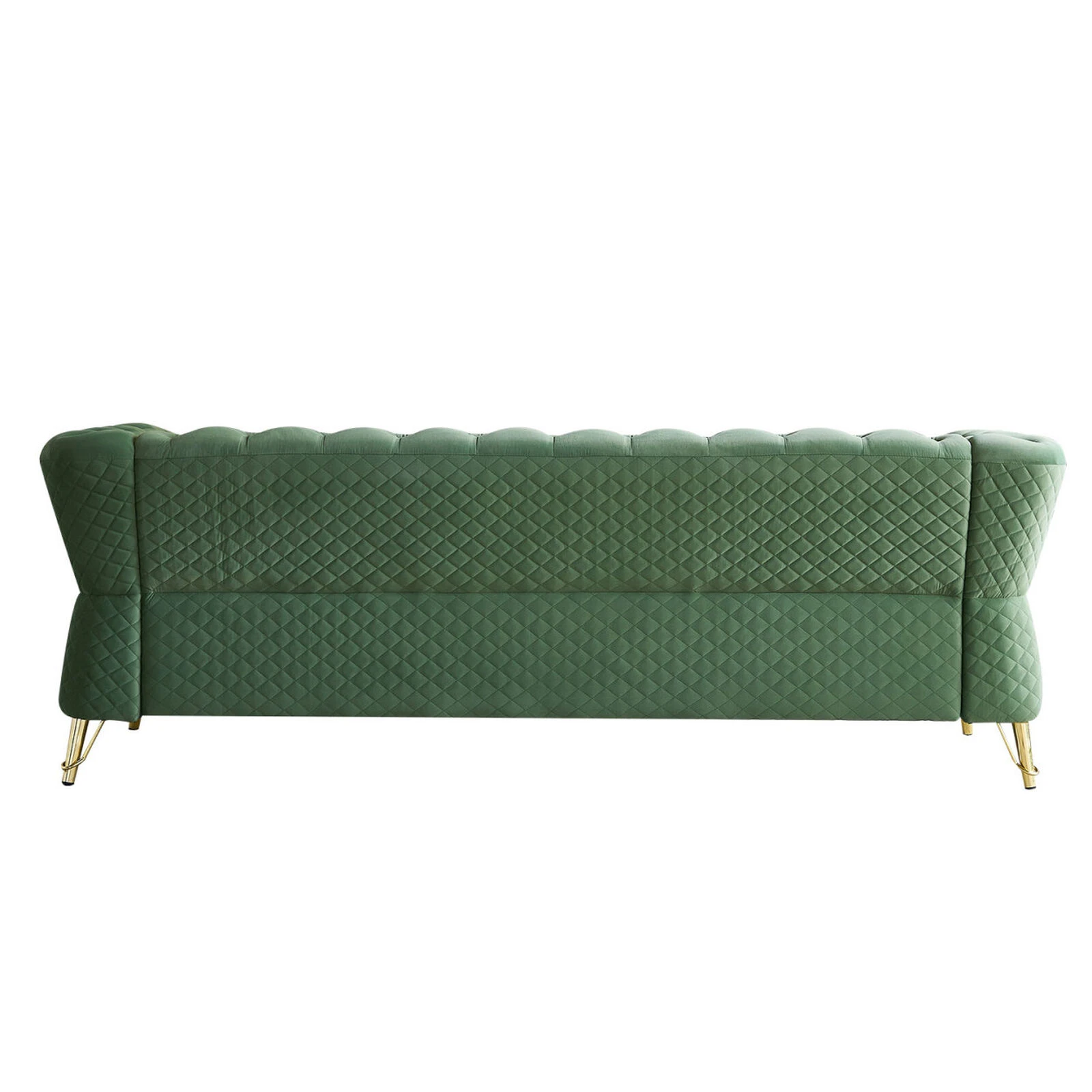 Modern Tufted Velvet Sofa 87.4 Inch For Living Room Mint Green Color 4 Modern Tufted Velvet Sofa 87.4 Inch For Living Room Mint Green Color - Image 2
