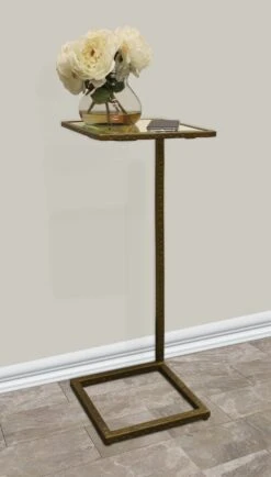 Homezia 27" Brass And Silver Mirrored And Iron Square End Table 10 Homezia 27" Brass And Silver Mirrored And Iron Square End Table -Olsberg shop 62a66f4e8b234cf893bfb7cdebcb3ab4