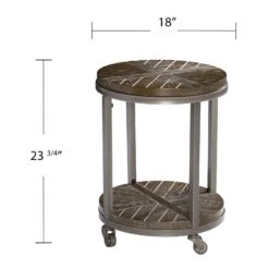 Homezia 24" Brown Manufactured Wood And Iron Round End Table With Shelf 13 Homezia 24" Brown Manufactured Wood And Iron Round End Table With Shelf -Olsberg shop 63068b97677e45beaaeca8c0576534d0