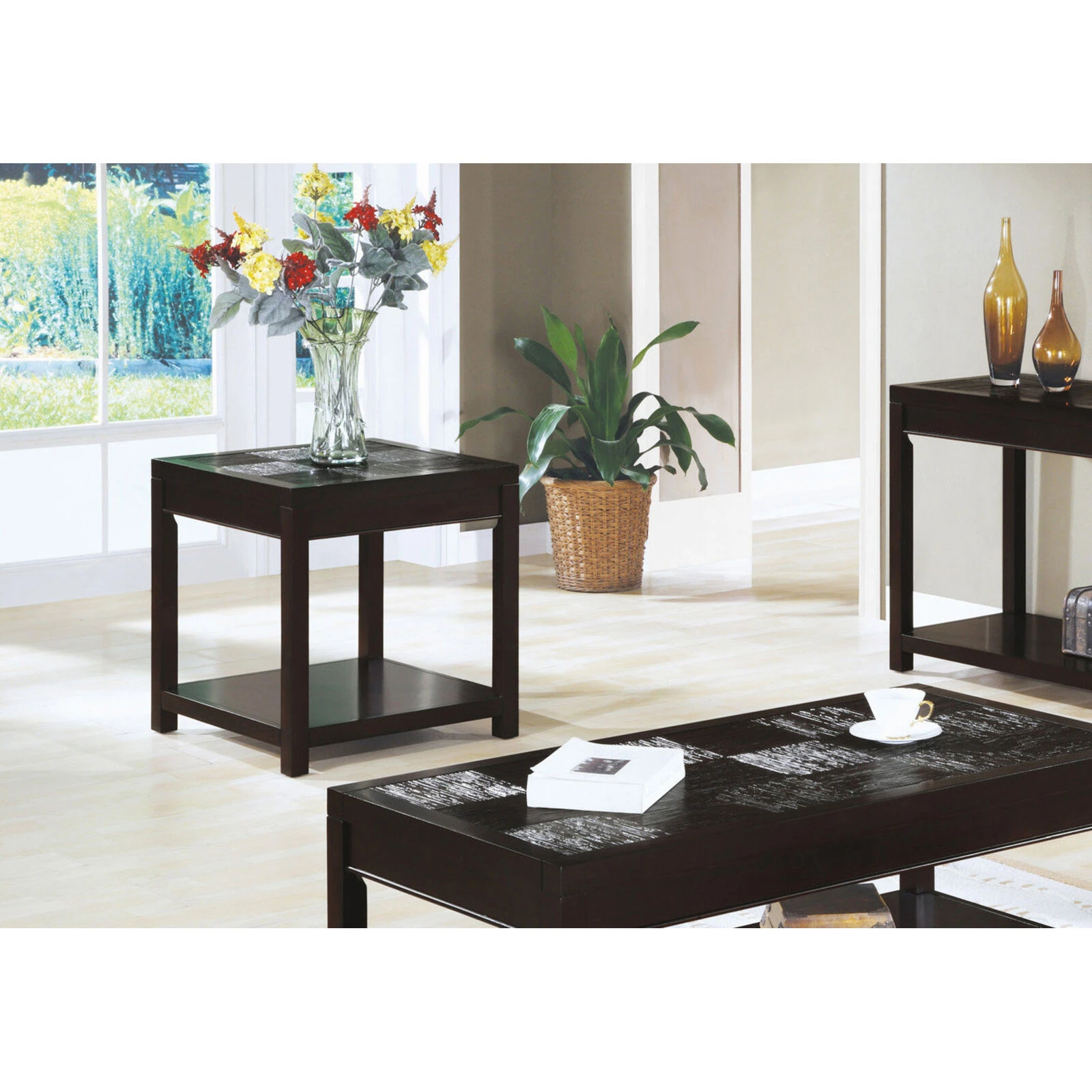 Monarch Specialties I 7801E Accent Table, Side, End, Nightstand, Lamp, Living Room, Bedroom, Laminate, Brown, Transitional 4 Monarch Specialties I 7801E Accent Table, Side, End, Nightstand, Lamp, Living Room, Bedroom, Laminate, Brown, Transitional - Image 2