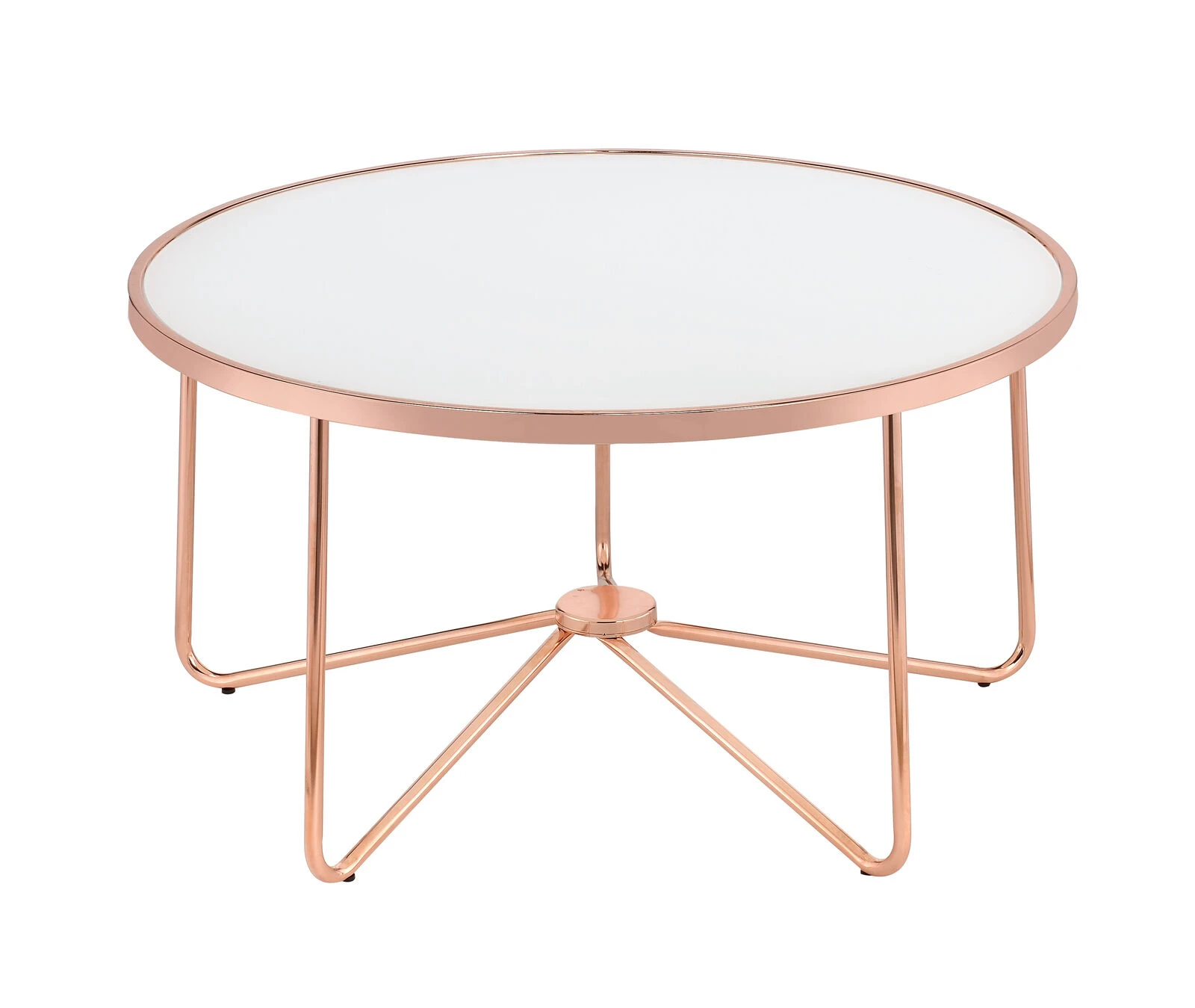 ACME Alivia Coffee Table, Rose Gold & Frosted Glass 3 ACME Alivia Coffee Table, Rose Gold & Frosted Glass