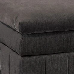 Luna 33 Inch Modular Ottoman, Three Layer Plush Cushioned Seat, Dark Gray-Benzara -Olsberg shop 6770237d84ad4b25b4b1cdf358c210ea