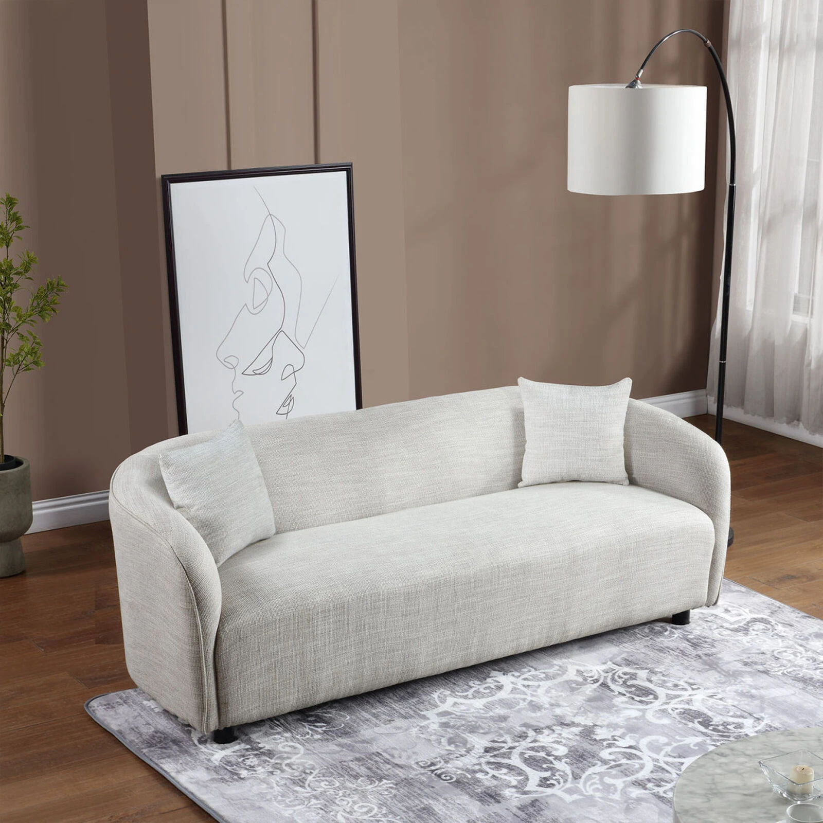 Modern Minimalist Sofa For Living Room Lounge Home Office, Color:Bishop Beige 6 Modern Minimalist Sofa For Living Room Lounge Home Office, Color:Bishop Beige - Image 4