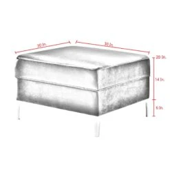 Homezia 30" Navy Blue Velvet And Silver Storage Ottoman 19 Homezia 30" Navy Blue Velvet And Silver Storage Ottoman -Olsberg shop 68a7839afc2c41228b14737b634db345