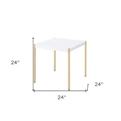 Homezia 24" Gold And White Manufactured Wood Square End Table 12 Homezia 24" Gold And White Manufactured Wood Square End Table -Olsberg shop 69f6563e7490412ba1ee3735ca3a5b10