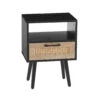 Rattan End Table With Power Outlet & USB Ports , Modern Nightstand With Drawer And Solid Wood Legs, Side Table For Living Room 1 Rattan End Table With Power Outlet & USB Ports , Modern Nightstand With Drawer And Solid Wood Legs, Side Table For Living Room -Olsberg shop 6b3189dc9450404ebd9c2b3d5833a2ac