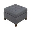 Contemporary Leatherette Rectangular Tufted Ottoman, Gray-Benzara 1 Contemporary Leatherette Rectangular Tufted Ottoman, Gray-Benzara -Olsberg shop 6cef1c0c99264ed3b2a8a9f45219f91d