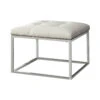 Contemporary Metal Base Ottoman, White 1 Contemporary Metal Base Ottoman, White -Olsberg shop 6e48026aa78b44bdb1d95b400fe07cce