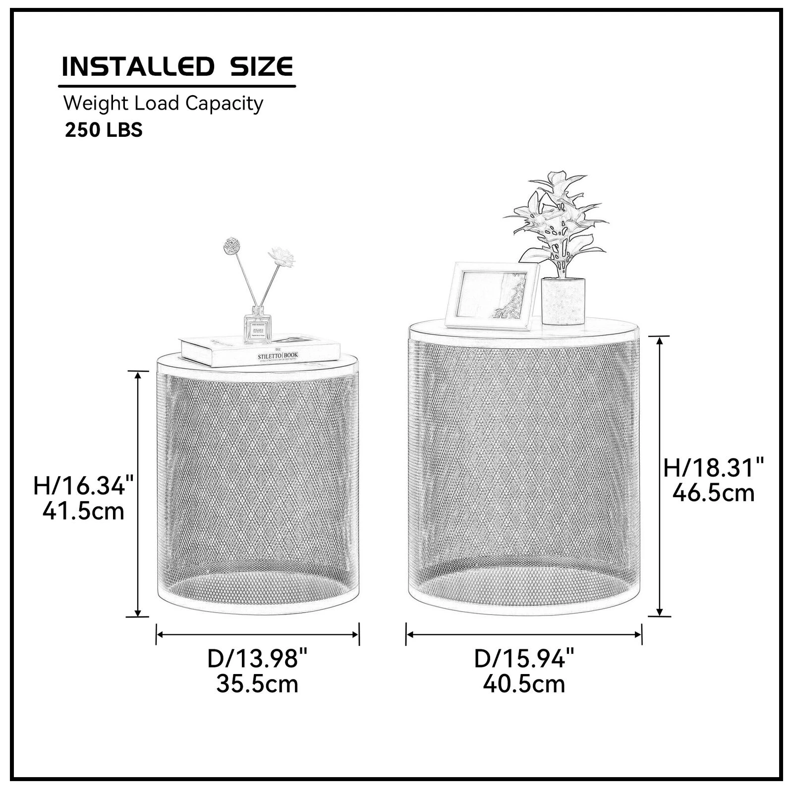 Set Of 2 Nesting Metal Round Coffee Table Side Table MDF Top End Table Nightstand Stylish Design For Indoor Home Living Room 7 Set Of 2 Nesting Metal Round Coffee Table Side Table MDF Top End Table Nightstand Stylish Design For Indoor Home Living Room - Image 5