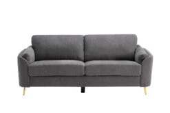 Contemporary 1pc Sofa Dark Gray With Gold Metal Legs Plywood Pocket Springs And Foam Casual Living Room Furniture