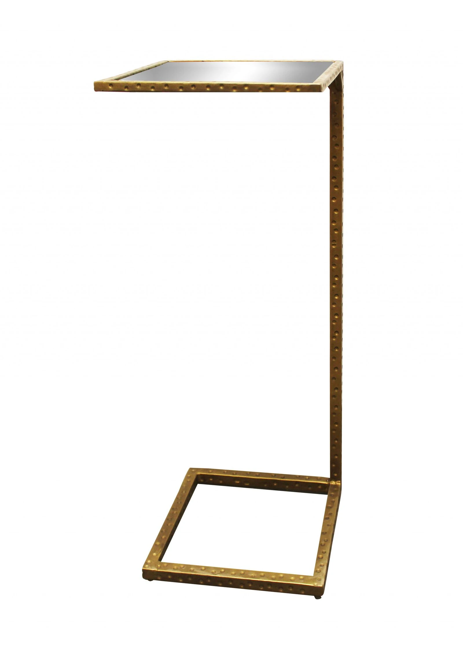 Homezia 27" Brass And Silver Mirrored And Iron Square End Table 7 Homezia 27" Brass And Silver Mirrored And Iron Square End Table - Image 5