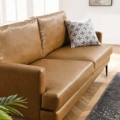 Evermore Vegan Leather Sofa Brown EEI-6049-TAN -Olsberg shop 716ad664de464d7db4aa1478f8ed12e2
