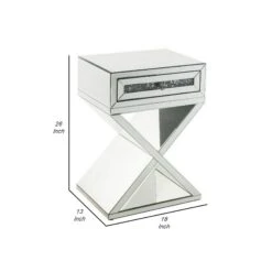 Accent Table With X Shaped Base, White-Benzara 11 Accent Table With X Shaped Base, White-Benzara -Olsberg shop 72a7f9a4327f4f939ff0c155f025b512