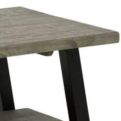 Modern 42 Inch Coffee Table, Solid Pine Wood Top, Metal Base, Muted Gray-Benzara 8 Modern 42 Inch Coffee Table, Solid Pine Wood Top, Metal Base, Muted Gray-Benzara -Olsberg shop 74480a1310a54b6f8d590f52291a037a