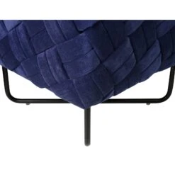 Homezia 17" Navy Velvet And Black Cube Ottoman -Olsberg shop 772d0cda3d104aef89be5a6e823eff2a