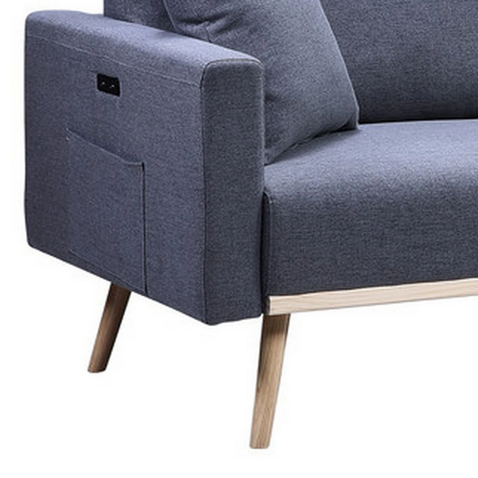 Mico 75 Inch Modern Sofa, USB Charging Ports And Side Pocket, Dark Gray-Benzara 6 Mico 75 Inch Modern Sofa, USB Charging Ports And Side Pocket, Dark Gray-Benzara - Image 4