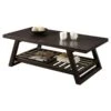 QuikFurn Contemporary Coffee Table With Slatted Bottom Shelf In Rich Brown 2 QuikFurn Contemporary Coffee Table With Slatted Bottom Shelf In Rich Brown -Olsberg shop 796129f0d23b4bd9b209409871a8c299