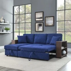 Olympia Bay, Inc. - Sectional Sofa With Pulled Out Bed; 2 Seats Sofa And Reversible Chaise With Storage -Olsberg shop 798d5d016b15460194f15464acadb3b5