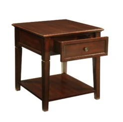 Homezia 24" Walnut Wood Rectangular End Table With Drawer And Shelf 13 Homezia 24" Walnut Wood Rectangular End Table With Drawer And Shelf -Olsberg shop 7be970d971154821ab4c1ddf1d9375f9
