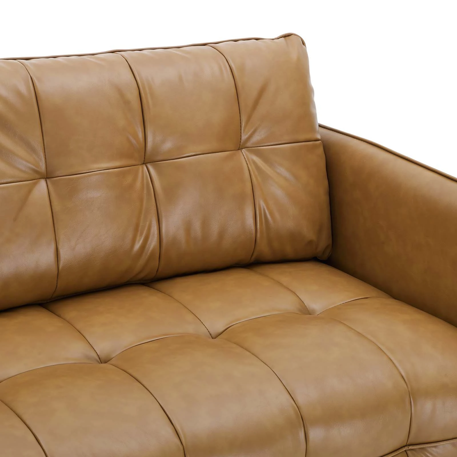 Cameron Tufted Vegan Leather Sofa Brown EEI-4452-TAN 9 Cameron Tufted Vegan Leather Sofa Brown EEI-4452-TAN - Image 7
